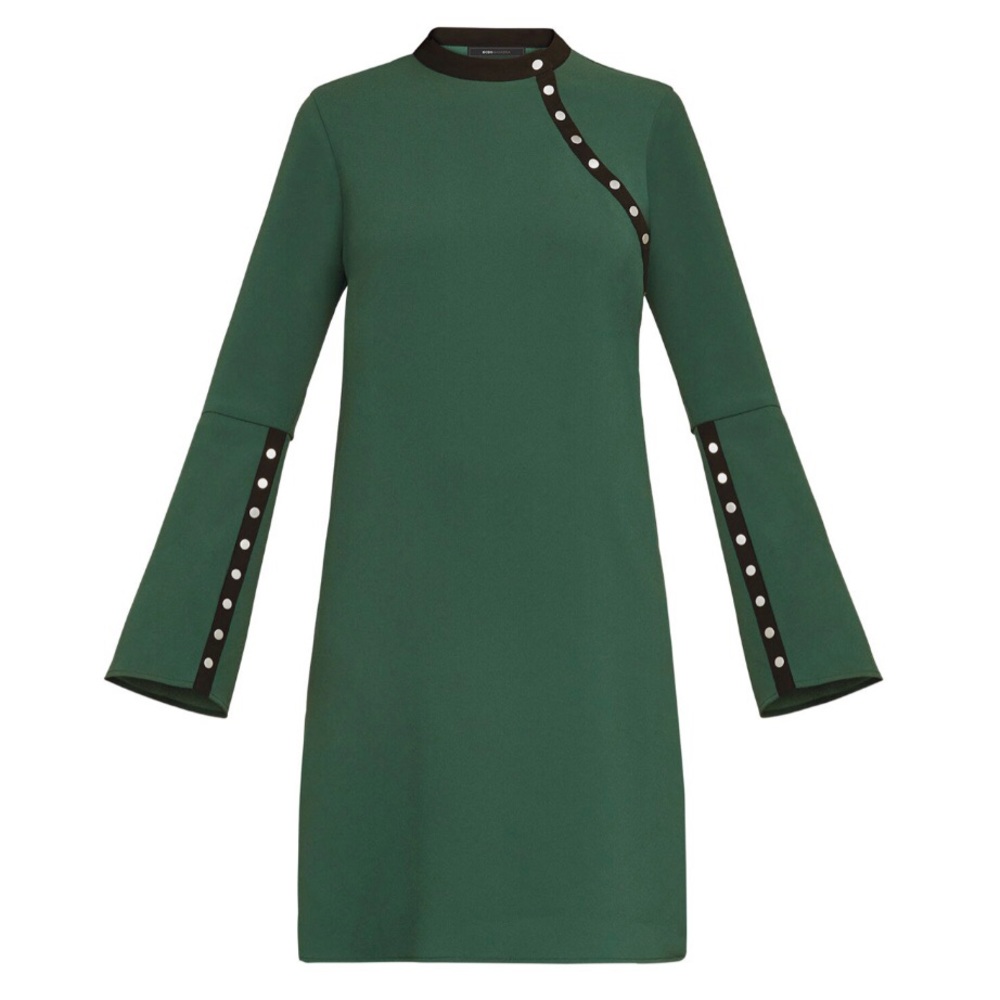 🆕🔥 BCBGMAXAZRIA Kathryne Bell-Sleeve Snap Dress. Item# 0072